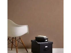 Bricoflor Terracotta Tapete in Textiloptik Leinen Vliestapete in Rot Braun Ideal für Wohnzimmer und Schlafzimmer Uni Wandtapete