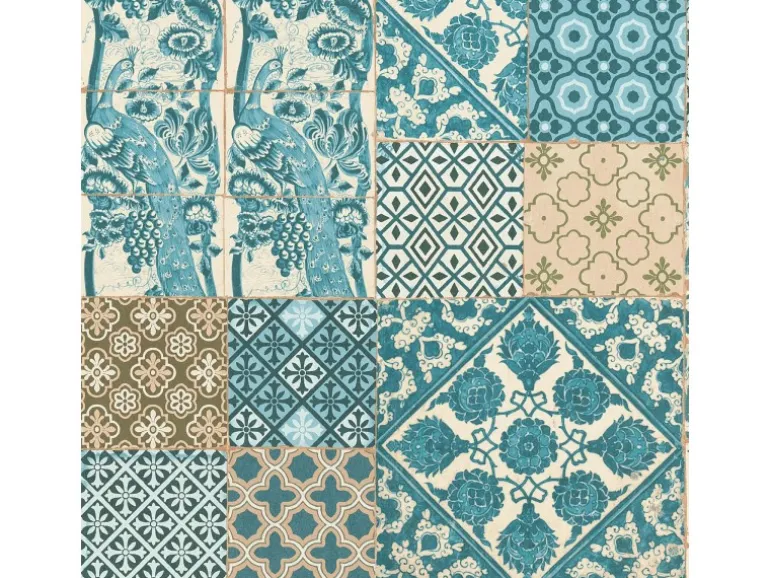 Bricoflor Vlies Blaue Fliesentapete