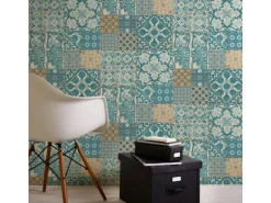 Bricoflor Vlies Blaue Fliesentapete