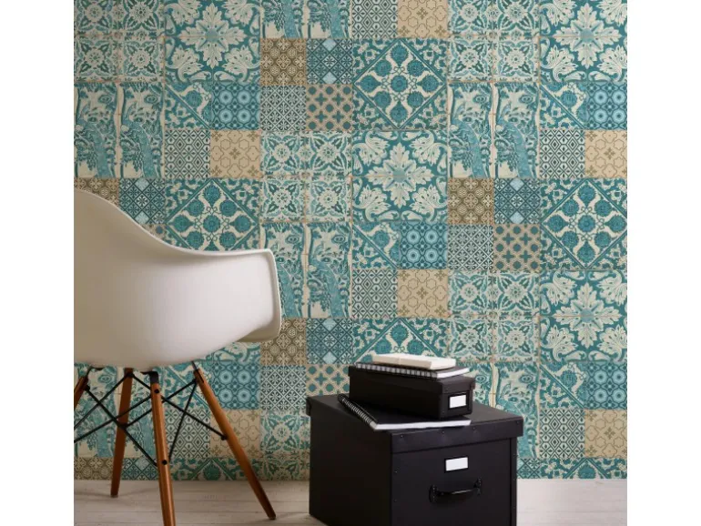 Bricoflor Vlies Blaue Fliesentapete