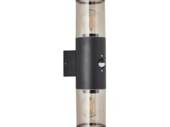 Brilliant Außenwandleuchte Sergioro 2-flammig mit Bewegungsmelder Anthrazit