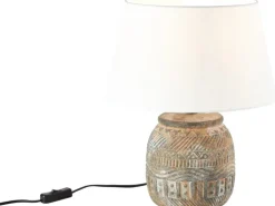 Brilliant Tischlampe Amadora Weiß-Braun