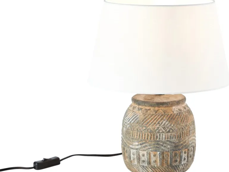 Brilliant Tischlampe Amadora Weiß-Braun