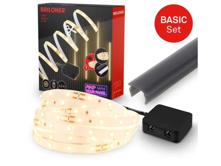 Briloner LED Band Pimp your Panel Starter-Set Warmweiße Lichtfarbe 2,6 m