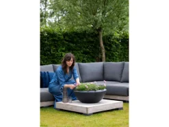 Capi Pflanzschale Niedrig Granite Ø 61 cm x 25 cm Schwarz