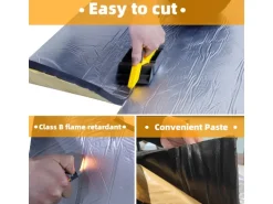 CCLIFE Dämmmatte Alubeschichtung Selbstklebend ECM-geprüft 19 mm Dicke 6 m Länge