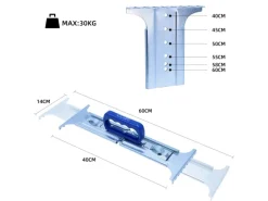 CCLIFE Fliesenheber Set Plattenheber Tragegriff 40-60cm Platten 6 Stufig Verstellbar 30 kg Tragkraft