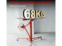 CCLIFE Plattenheber Klappbar für Trockenbau und Rigipsplatten XXL Plattenlift bis 68 kg Höhe 140-350 cm 3 Räder mit Feststellbremse Rot