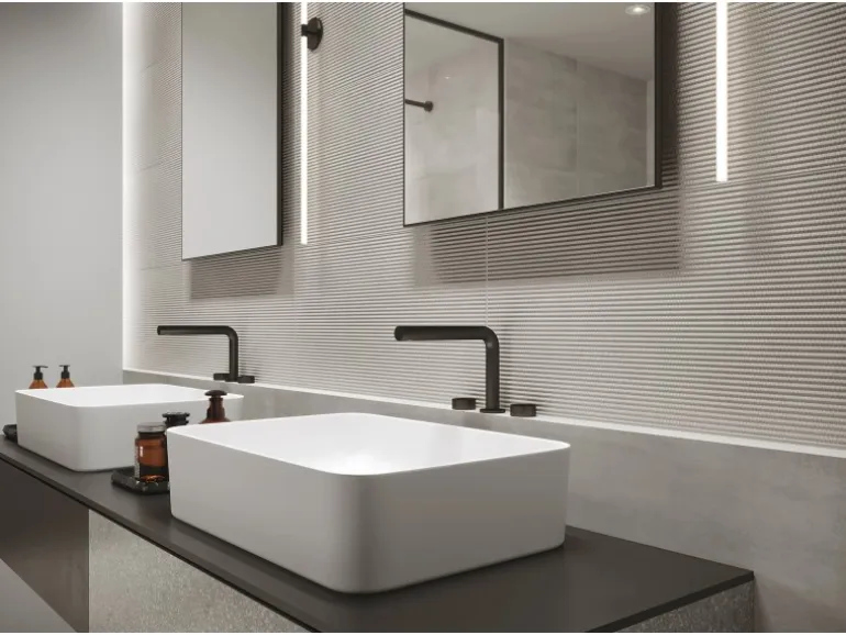 Cersanit Wandfliese Durin Grys Matt Strukturiert mit Muster 30 cm x 60 cm