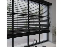 Cocoon Home Concepts Holz Jalousien 120 x 175 50mm Lamellen Schwarz