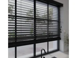 Cocoon Home Concepts Holz Jalousien 140 x 175 50mm Lamellen Schwarz