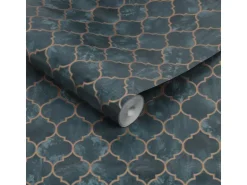 Contour Vliestapete Tegula Teal 10,05 x 0,52 m