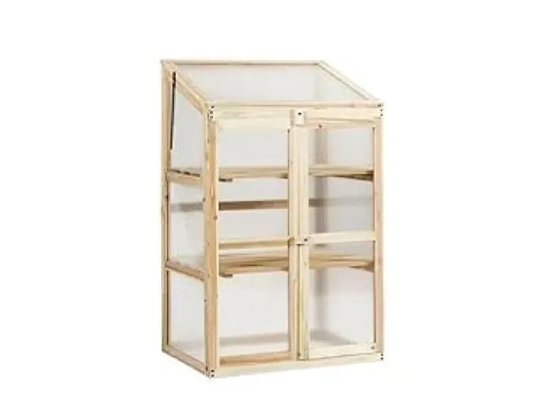 Costway Gewächshaus 2 Etagen Frühbeet Holz & PC 69 x 58 x 121 cm Natur