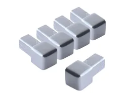 Dalsys Endstück Quadratprofil 5x 8mm Alu Eloxiert Chrome Glänzend
