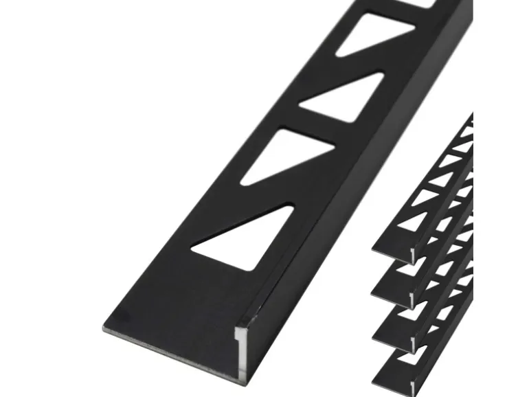 Dalsys Fliesenschiene Aluminium 5x 2,5m x 125mm Winkelprofil Schwarz