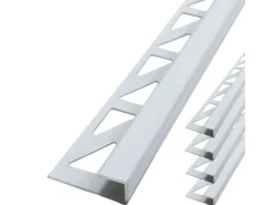 Dalsys Fliesenschiene Aluminium 5x 2,5m x 8mm Eckprofil Weiß