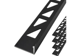 Dalsys Fliesenschiene Aluminium 5x 2,5m x 10mm Winkelprofil Schwarz