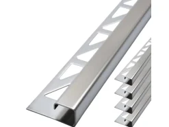 Dalsys Fliesenschiene Edelstahl Gebürstet 5x 2,5m x 125mm Eckprofil Quadrat