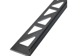 Dalsys Fliesenschiene L-Profil 2,5m x 8mm Edelstahl Gebürstet Schwarz