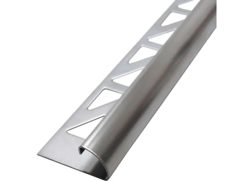 Dalsys Fliesenschiene Viertelkreis 2,5m x 8mm Edelstahl Gebürstet