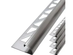 Dalsys Fliesenschiene Viertelkreis 5x 2,5m x 8mm Edelstahl Gebürstet