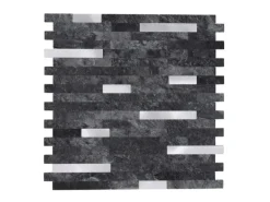 Dalsys Selbstklebende Fliesen 1m² 11 Stück Stein- Marmoroptik Anthrazit Silber