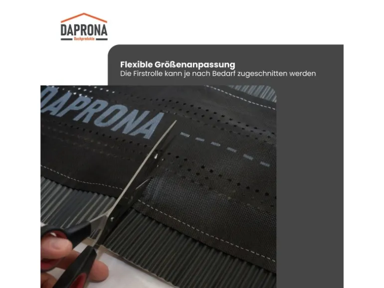 Daprona Firstrolle Alu Super Vent 4x 5m x 320mm Anthrazit Abdichtung Dachfirst