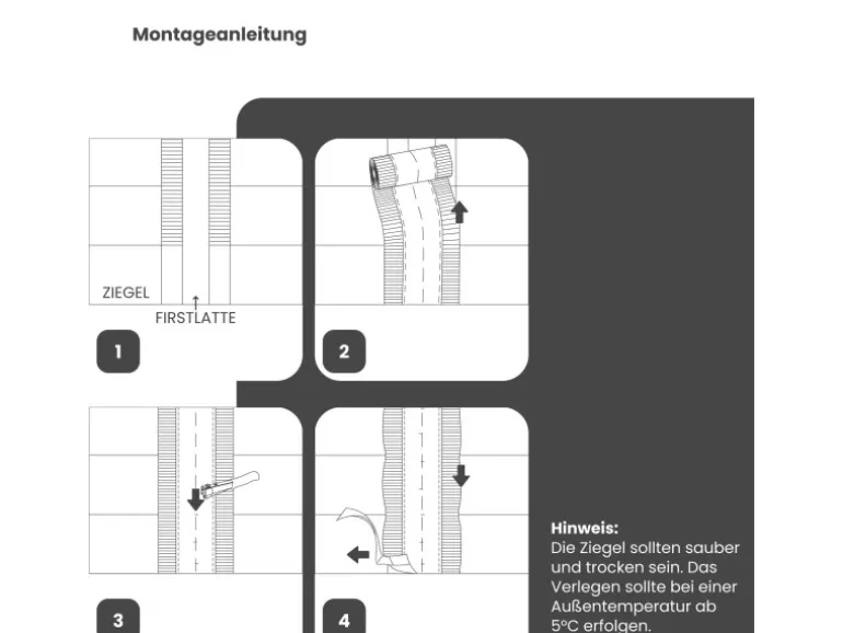 Daprona Firstrolle Alu Super Vent 4x 5m x 320mm Anthrazit Abdichtung Dachfirst