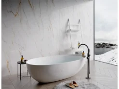 Decoflooring SPC-Wandpaneel Marmor 260 cm x 90 cm Weiß-Gold