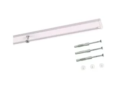 Deco-Raum Gardinenschiene nach Maß 1-Lauf Deckenmontage Minimal Weiß 320cm