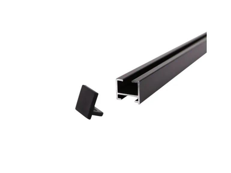 Deco-Raum Gardinenschiene nach Maß 1-Lauf Square Schwarz 60cm