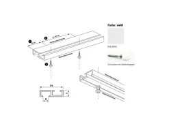 Deco-Raum Gardinenschiene nach Maß 1-Lauf Deckenmontage Minimal Weiß 410cm