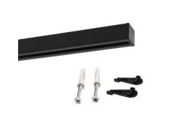 Deco-Raum Gardinenschiene nach Maß 1-Lauf Square Schwarz 220cm