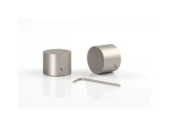 Deco-Raum Gardinenstange nach Maß 1-Lauf Kappe Ø 25mm Edelstahl-optik 220cm