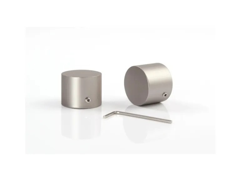 Deco-Raum Gardinenstange nach Maß 1-Lauf Kappe Ø 25mm Edelstahl-optik 220cm