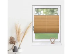 Deco-Raum Plissee Basic ohne Bohren 90x150cm Cappuccino Blickdicht Klemmfix