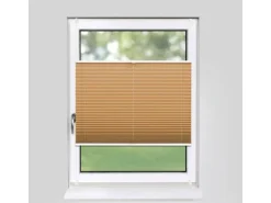 Deco-Raum Plissee Basic ohne Bohren 90x150cm Cappuccino Blickdicht Klemmfix