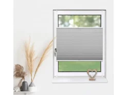 Deco-Raum Plissee Basic ohne Bohren 70x150cm Silber Blickdicht Klemmfix