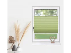 Deco-Raum Plissee Basic ohne Bohren 95x210cm Hellgrün Blickdicht Klemmfix