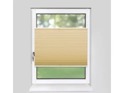 Deco-Raum Plissee Basic ohne Bohren 80x210cm Beige Blickdicht Klemmfix