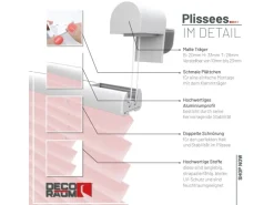 Deco-Raum Plissee Basic ohne Bohren 105x150cm Rosa Blickdicht Klemmfix