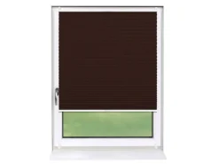 Deco-Raum Plissee Basic ohne Bohren 50x150cm Dunkelbraun Blickdicht Klemmfix