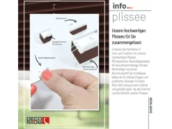 Deco-Raum Plissee Basic ohne Bohren 55x150cm Dunkelbraun Blickdicht Klemmfix