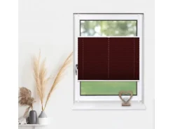 Deco-Raum Plissee Basic ohne Bohren 100x150cm Weinrot Blickdicht Klemmfix