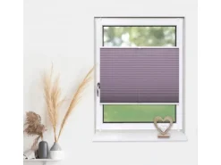 Deco-Raum Plissee Basic ohne Bohren 115x150cm Flieder Blickdicht Klemmfix