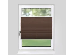 Deco-Raum Plissee Basic ohne Bohren 85x210cm Braun Blickdicht Klemmfix
