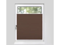 Deco-Raum Plissee Basic ohne Bohren 85x210cm Braun Blickdicht Klemmfix