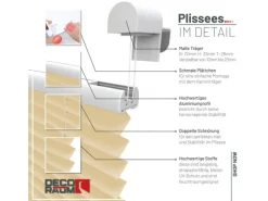 Deco-Raum Plissee Basic ohne Bohren 110x150cm Beige Blickdicht Klemmfix