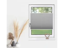 Deco-Raum Plissee Basic ohne Bohren 75x150cm Grau Blickdicht Klemmfix