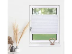 Deco-Raum Plissee Basic ohne Bohren 95x150cm Weiß Blickdicht Klemmfix